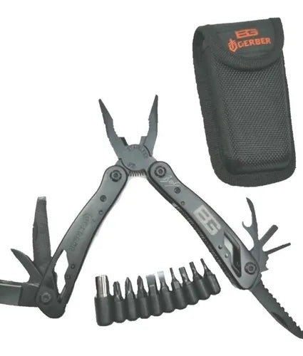 Alicate Multiherramienta Desarmador Pinza Acero Inoxidable Gerber Con Adaptadores Adicionales